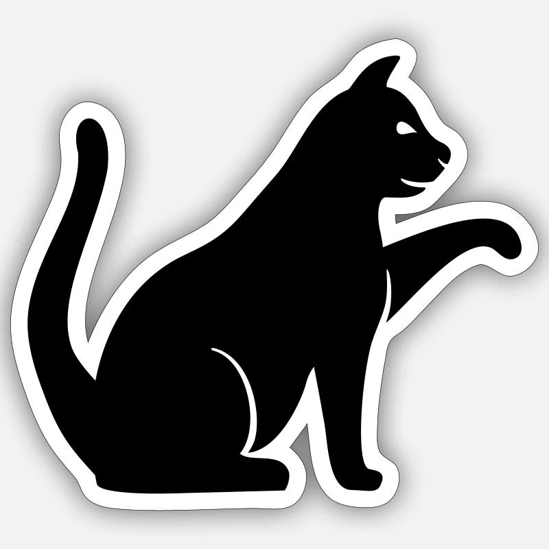 Katze - Sticker Größe S (10 x 10 cm) - Mattweiß
