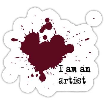 I am an artist - Sticker size S (10 x 10 cm) - white matte - Front