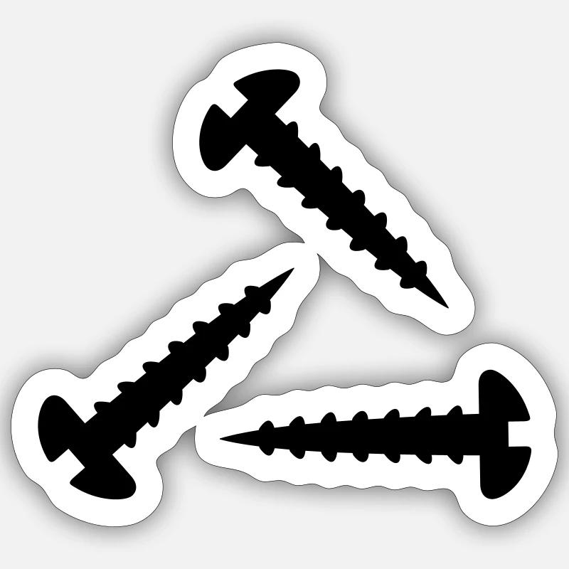 Schraube - Sticker Größe S (10 x 10 cm) - Mattweiß