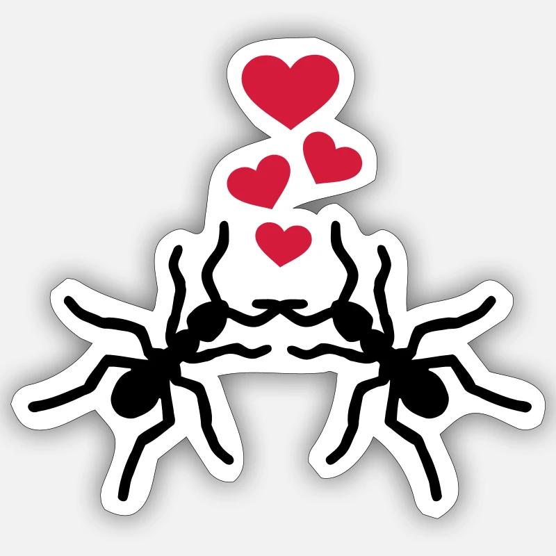 Ants - Sticker size S (10 x 10 cm) - white matte