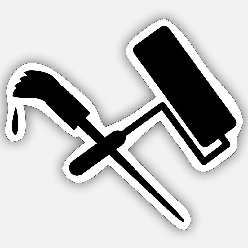 painter - Sticker size S (10 x 10 cm) - white matte