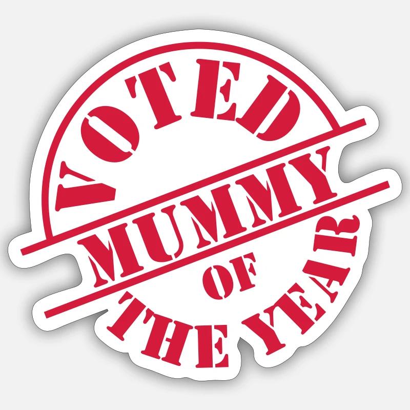 Mummy - Sticker taille S (10 x 10 cm) - blanc mat