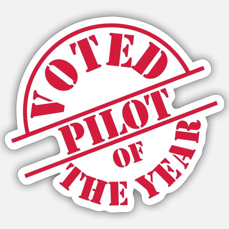 Pilot - Sticker Größe S (10 x 10 cm) - Mattweiß