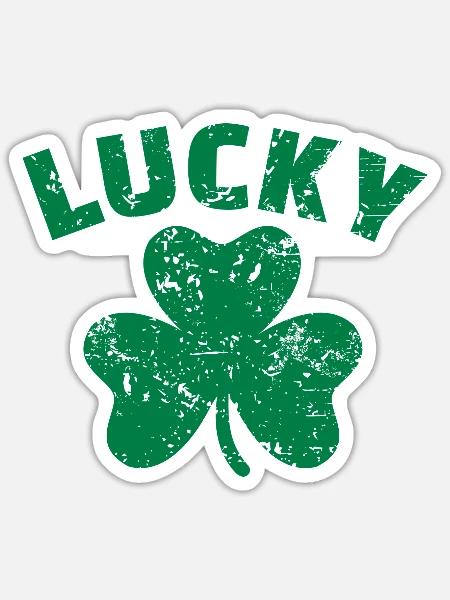 Lucky shamrock - Sticker Größe S (10 x 10 cm) - Mattweiß