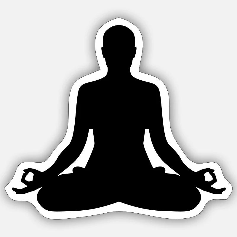 Meditation - Sticker size S (10 x 10 cm) - white matte