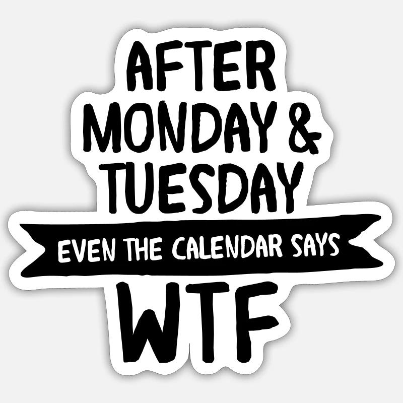 After Monday - Sticker taille S (10 x 10 cm) - blanc mat