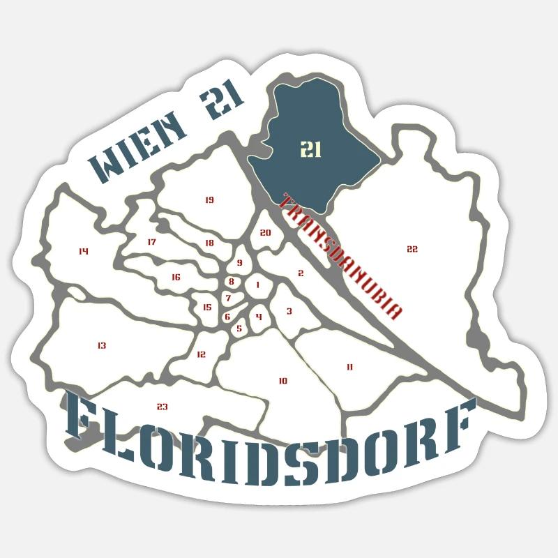 Floridsdorf - Sticker Größe S (10 x 10 cm) - Mattweiß