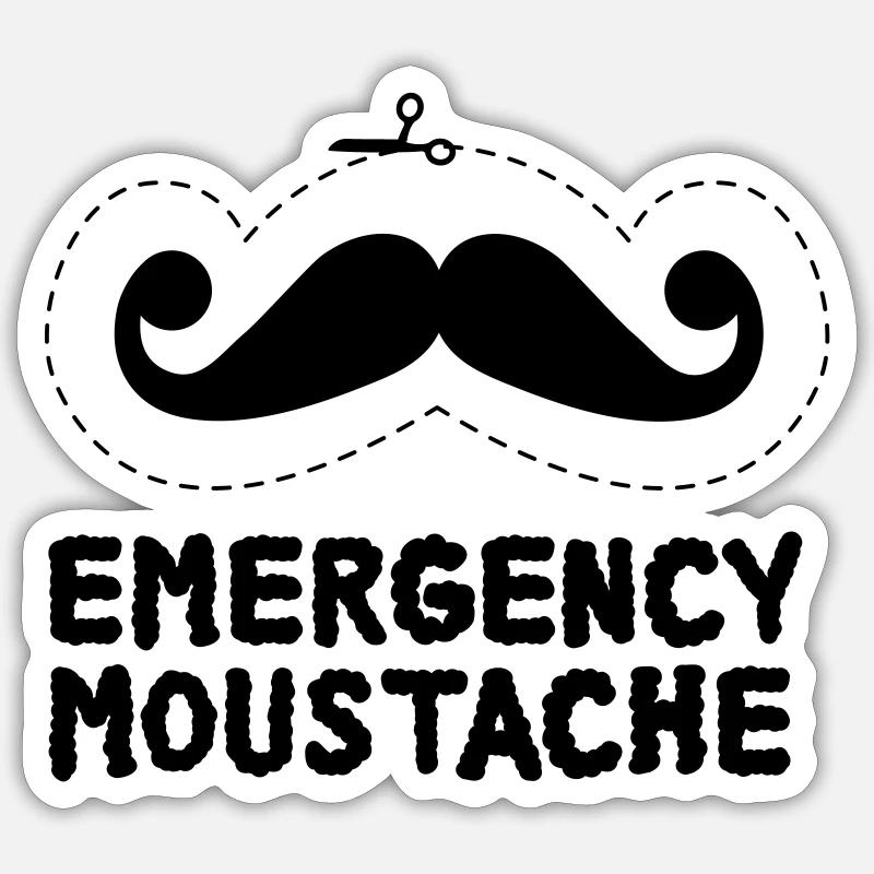moustache Sticker size S (10 x 10 cm)