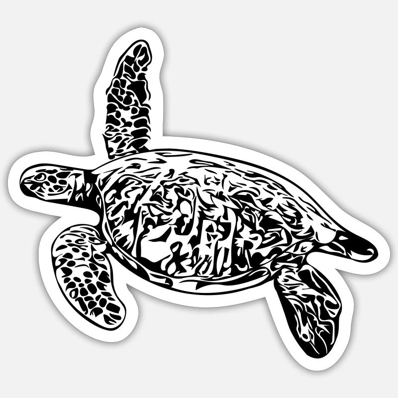 Turtle - vector design - Sticker size S (10 x 10 cm) - white matte