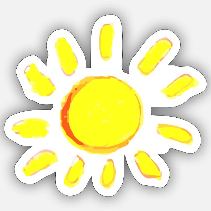 soleil soleil - Sticker taille S (10 x 10 cm) - blanc mat