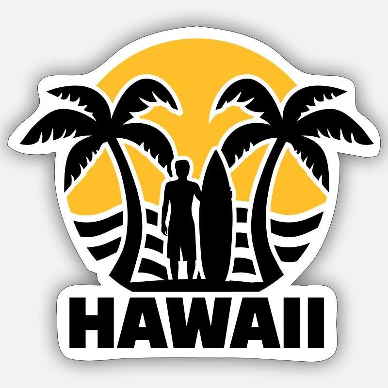 Hawaii - Sticker taille S (10 x 10 cm) - blanc mat
