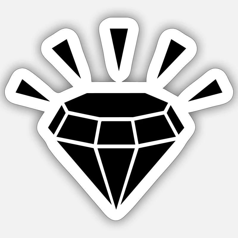 Diamant - Sticker Größe S (10 x 10 cm) - Mattweiß