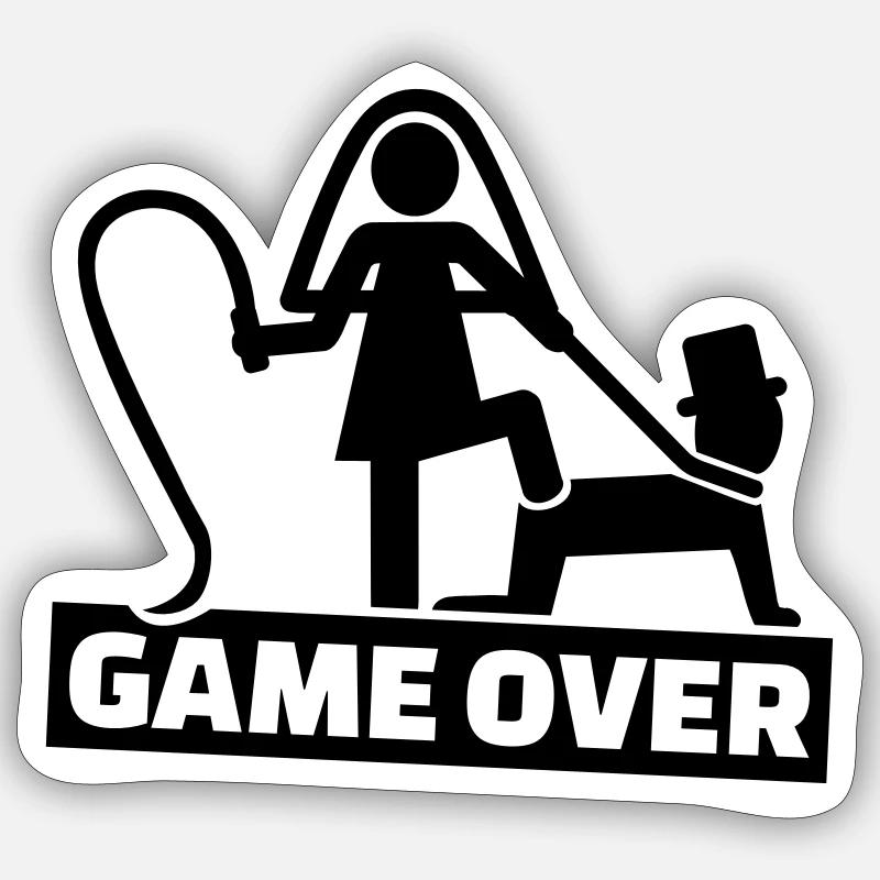 Game over - Sticker taille S (10 x 10 cm) - blanc mat