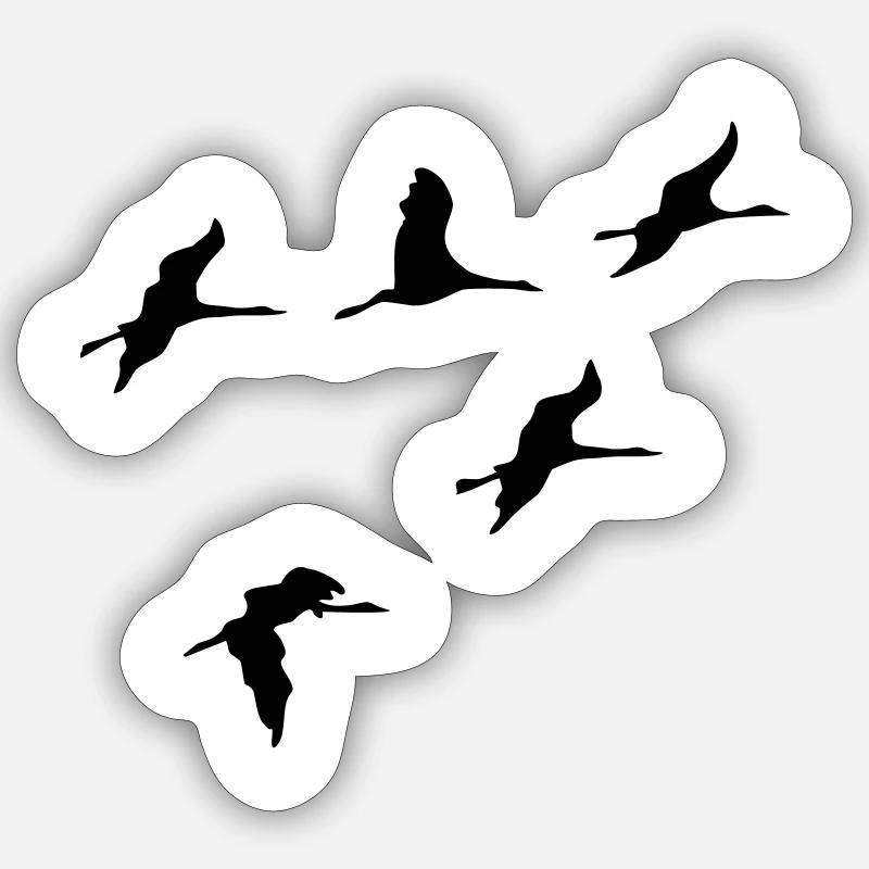 oiseau - Sticker taille S (10 x 10 cm) - blanc mat