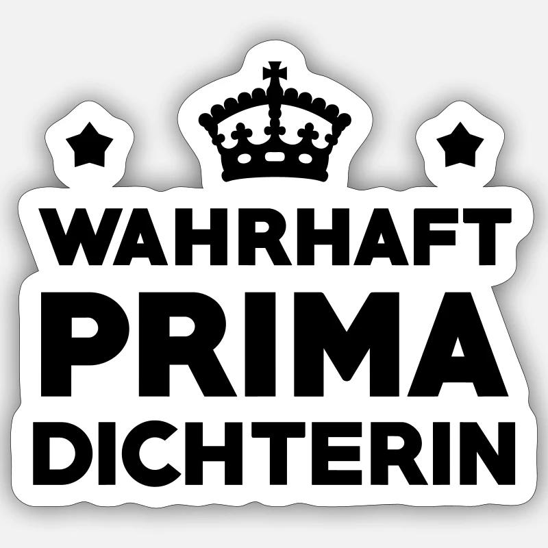 Dichter - Dichterin - Dichtung - Träumer - Gedicht Sticker Größe S (10 x 10 cm)