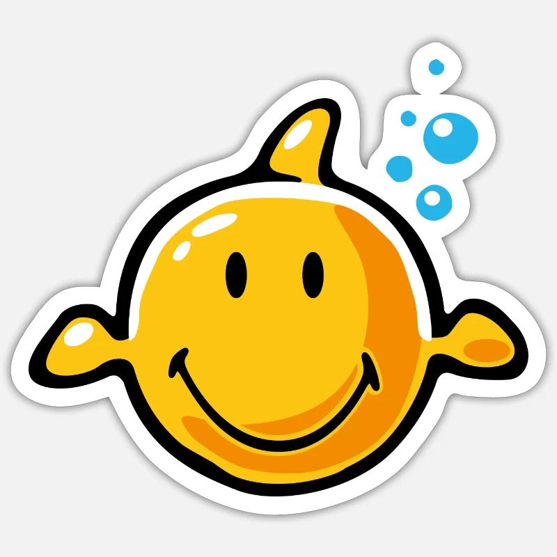 Smiley Fish Sticker Größe S (10 x 10 cm)