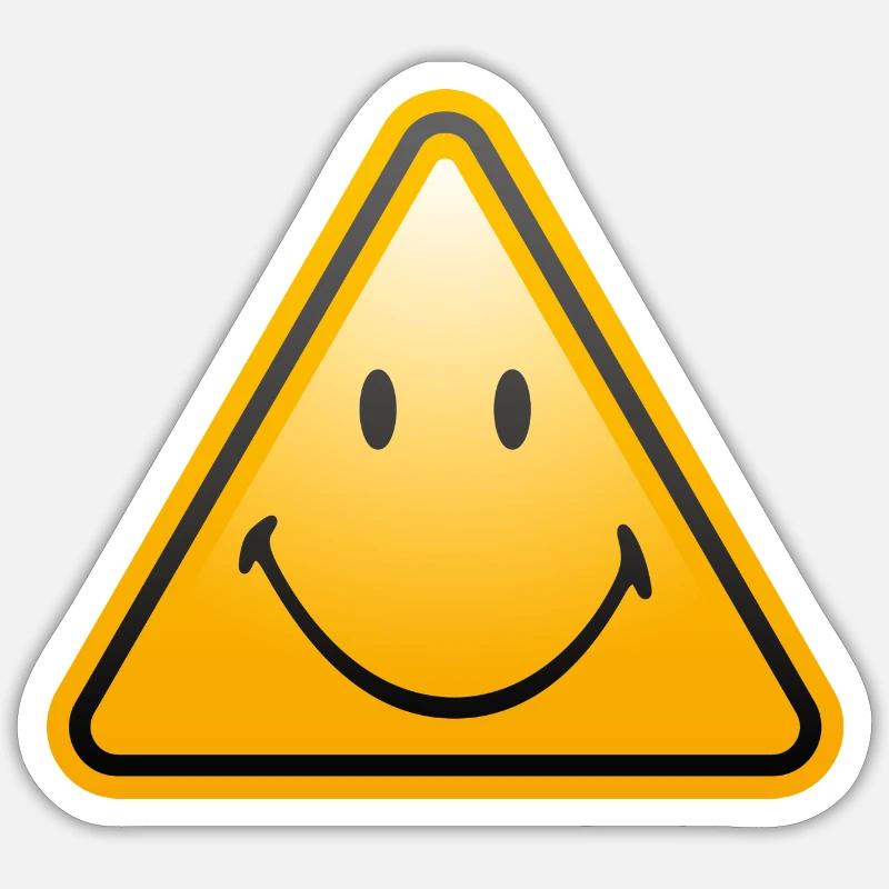 Smiley Shield - Sticker Größe S (10 x 10 cm) - Mattweiß
