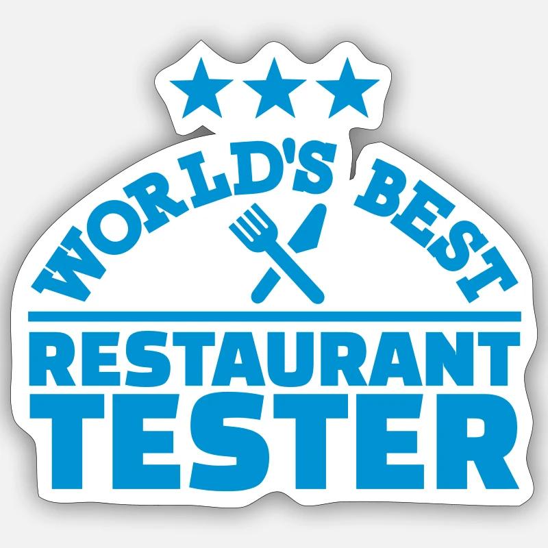 Restaurant Tester - Sticker Größe S (10 x 10 cm) - Mattweiß