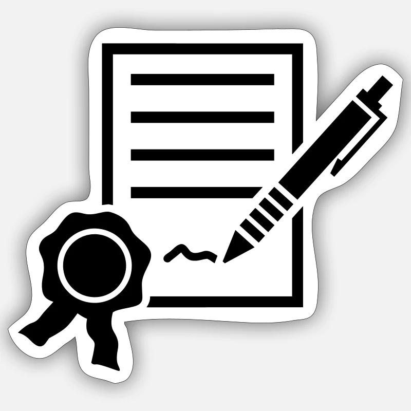 Vertrag - Sticker Größe S (10 x 10 cm) - Mattweiß