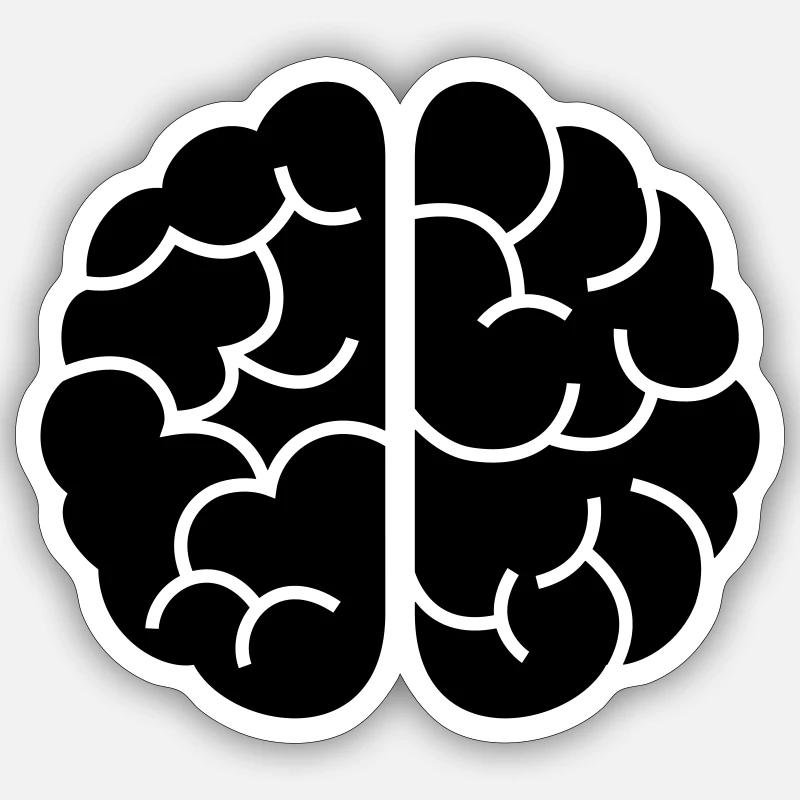 Brain - Sticker size S (10 x 10 cm) - white matte