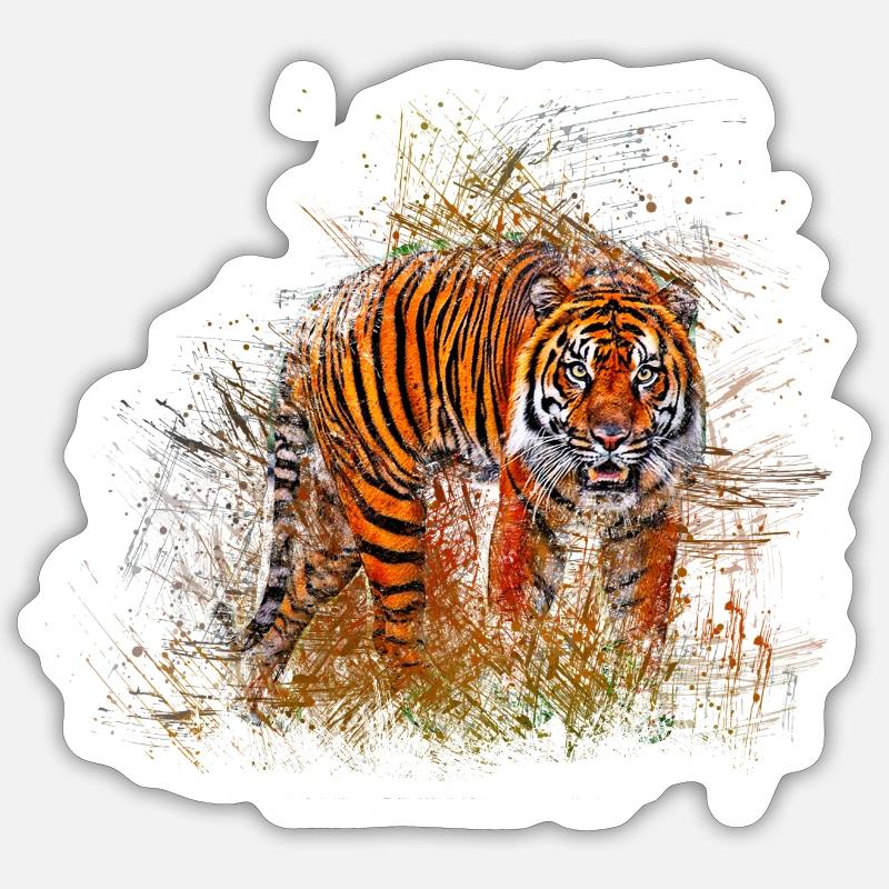 tiger - Sticker size S (10 x 10 cm) - white matte