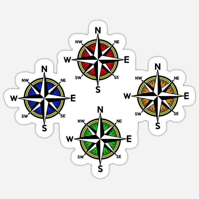 Windrose Nautical Compass Sticker size S (10 x 10 cm)