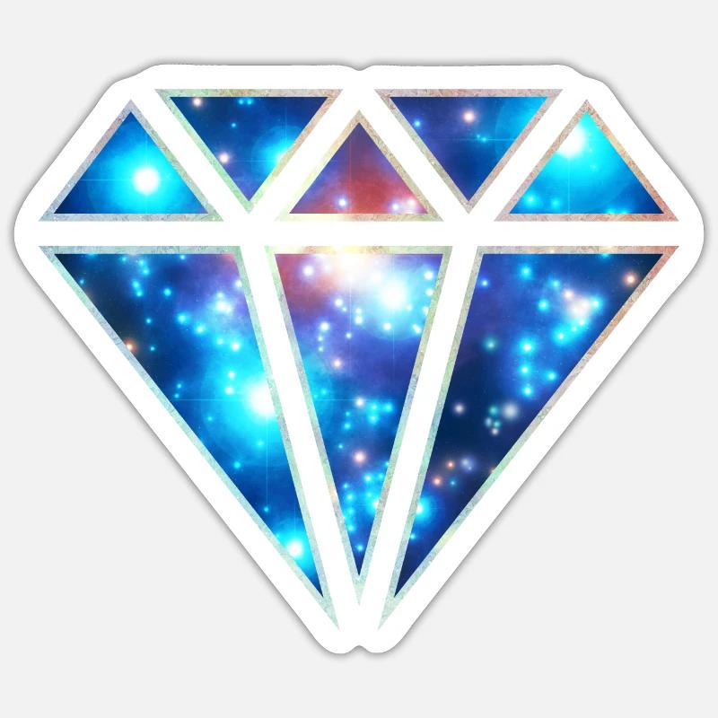 Diamond, galaxy style, triangle, space, symbol, Sticker size S (10 x 10 cm)