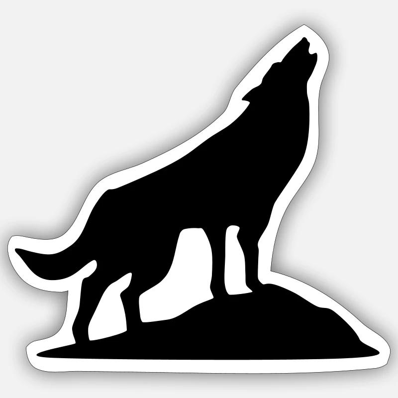 Wolf - Wolkshund (super cheap) - Sticker taille S (10 x 10 cm) - blanc mat