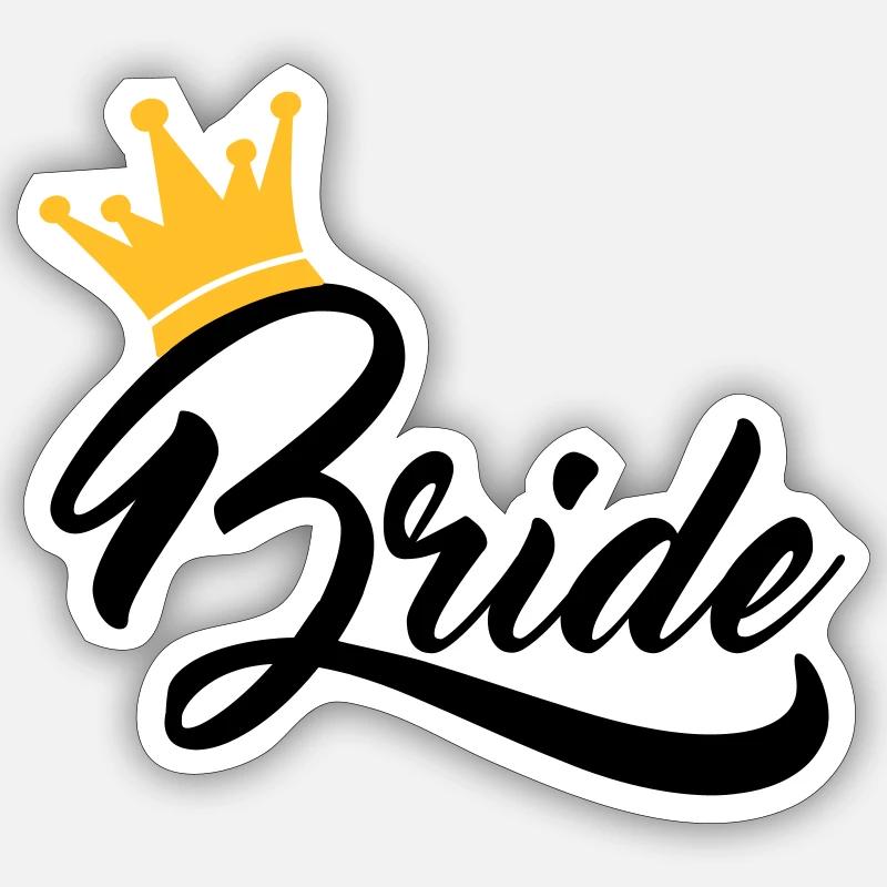 bride - Sticker Größe S (10 x 10 cm) - Mattweiß