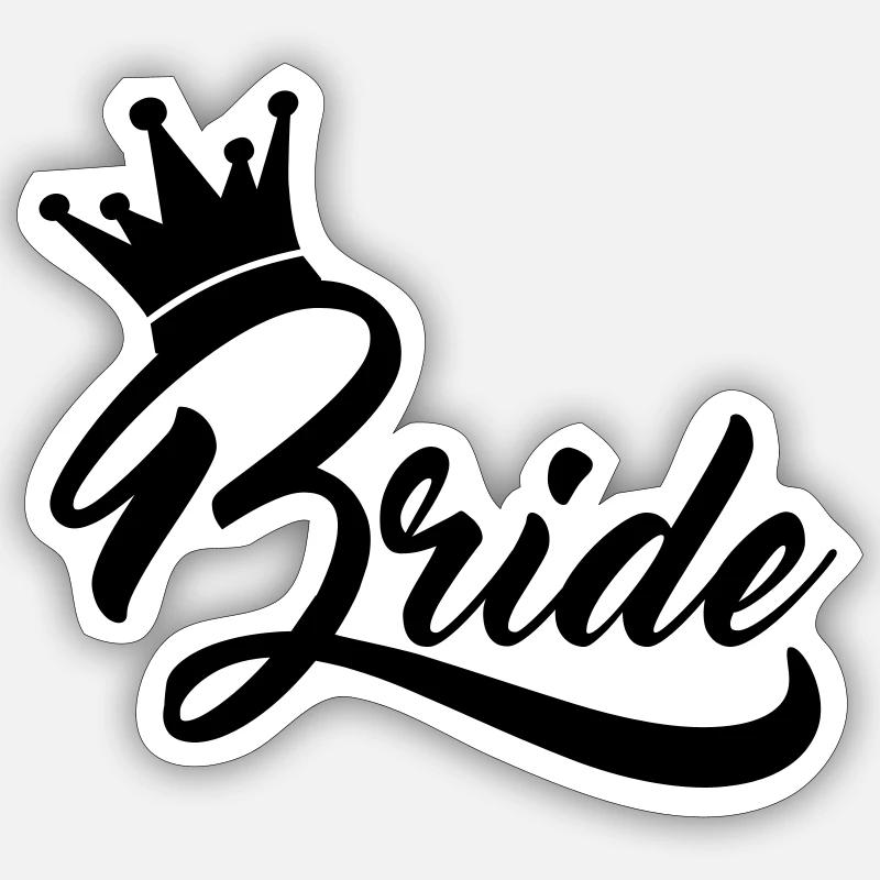 Bride - Sticker taille S (10 x 10 cm) - blanc mat