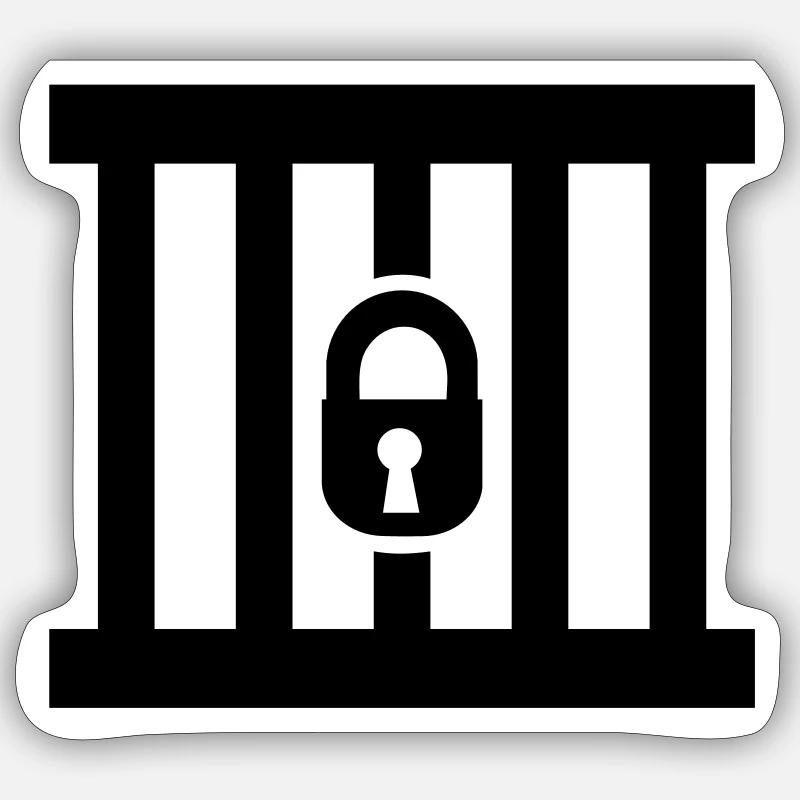 Prison - Sticker size S (10 x 10 cm) - white matte