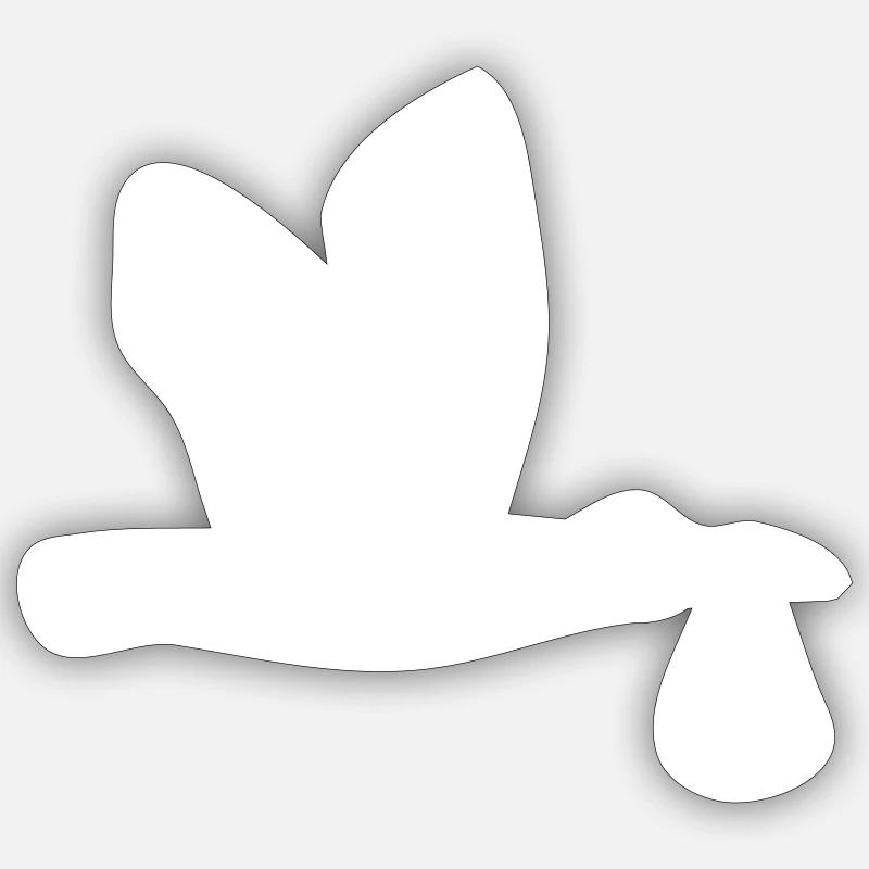 Storch - Sticker Größe S (10 x 10 cm) - Mattweiß