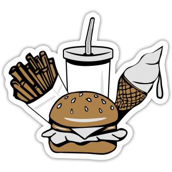fast food menue eiscreme - Sticker Größe S (10 x 10 cm) - Mattweiß - Vorne