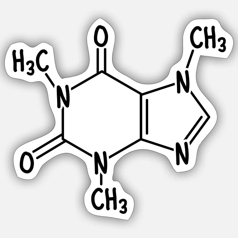 Formula di caffè - caffeina - prima colazione - Sticker formato S (10 x 10 cm) - bianco opaco