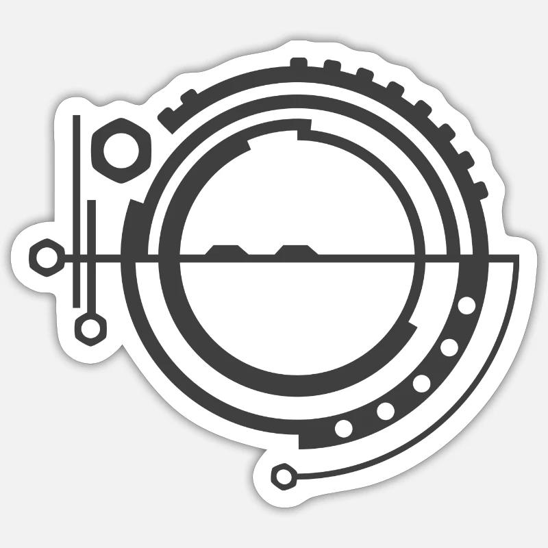 Circle technology elements - Sticker size S (10 x 10 cm) - white matte