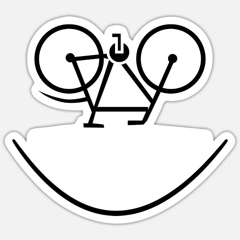 Bicycle Smile - Sticker size S (10 x 10 cm) - white matte