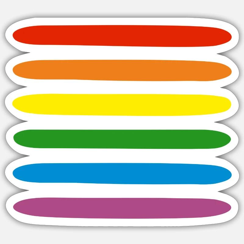 Regenbogen - Sticker Größe S (10 x 10 cm) - Mattweiß