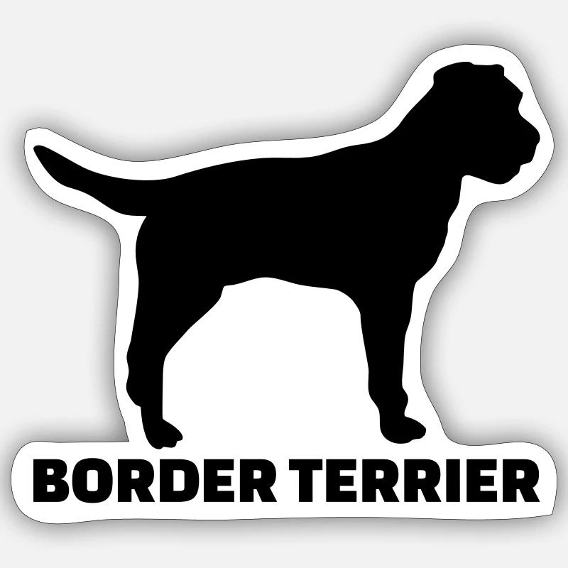 Border Terrier - Sticker taille S (10 x 10 cm) - blanc mat