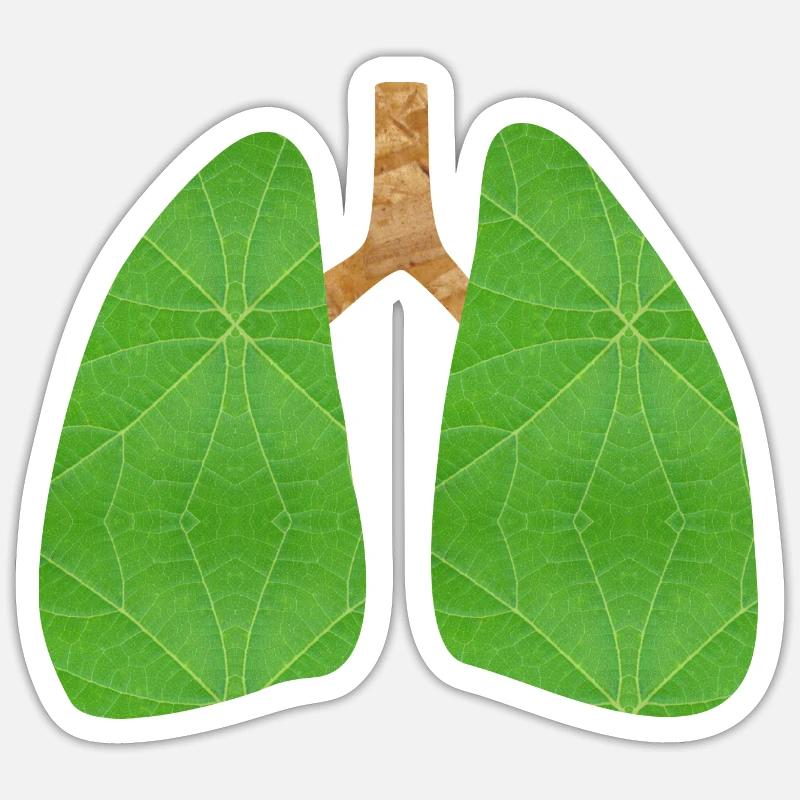 Green lung - Sticker taille S (10 x 10 cm) - blanc mat
