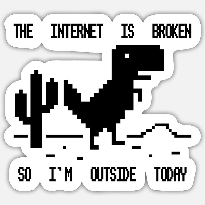 Internet est cassé - Sticker taille S (10 x 10 cm) - blanc mat