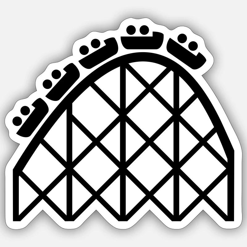 Achterbahn - Sticker Größe S (10 x 10 cm) - Mattweiß