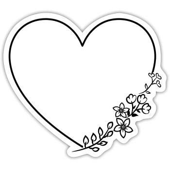 heartflowers_1 - Sticker size S (10 x 10 cm) - white matte - Front