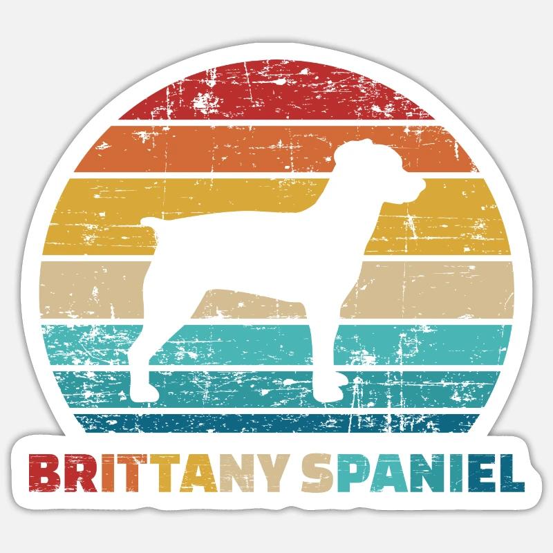 Brittany Spaniel - Sticker Größe S (10 x 10 cm) - Mattweiß