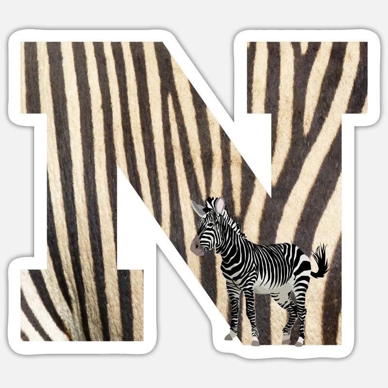 zebra n - Sticker Größe S (10 x 10 cm) - Mattweiß
