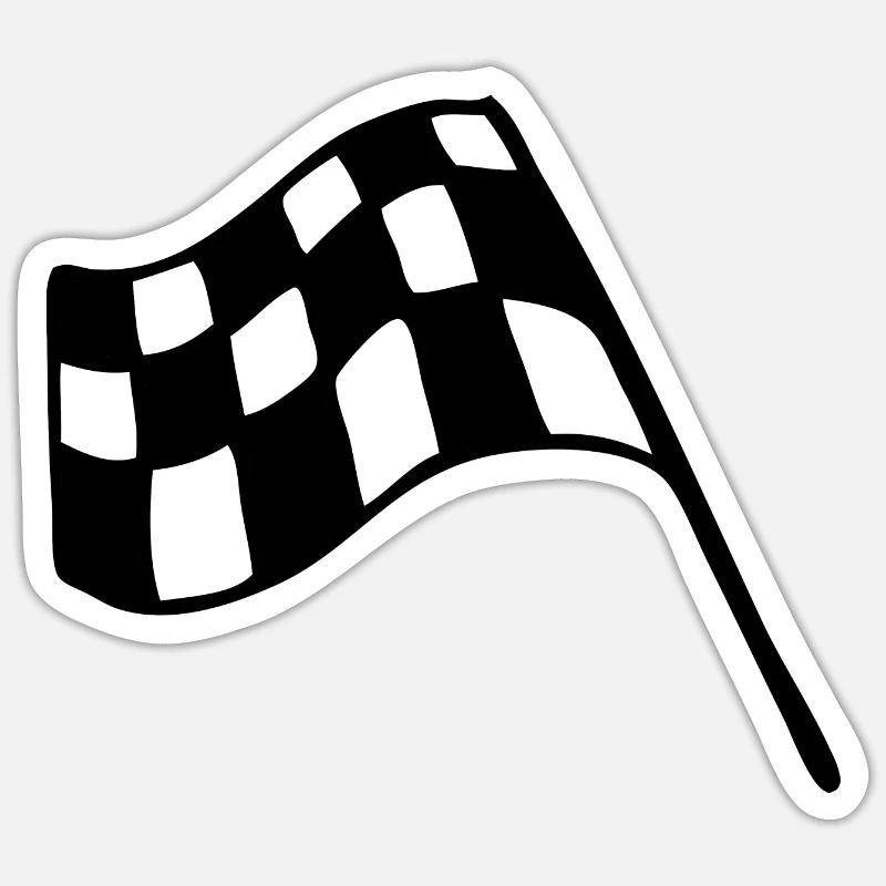 drapeau à damiers Sticker taille S (10 x 10 cm)