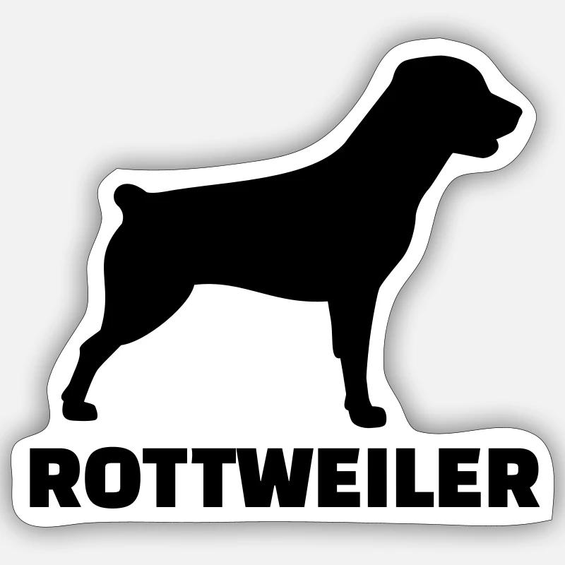rottweiler - Sticker taille S (10 x 10 cm) - blanc mat