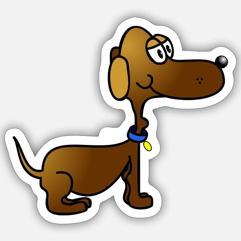 Dackel - Sticker Größe S (10 x 10 cm) - Mattweiß