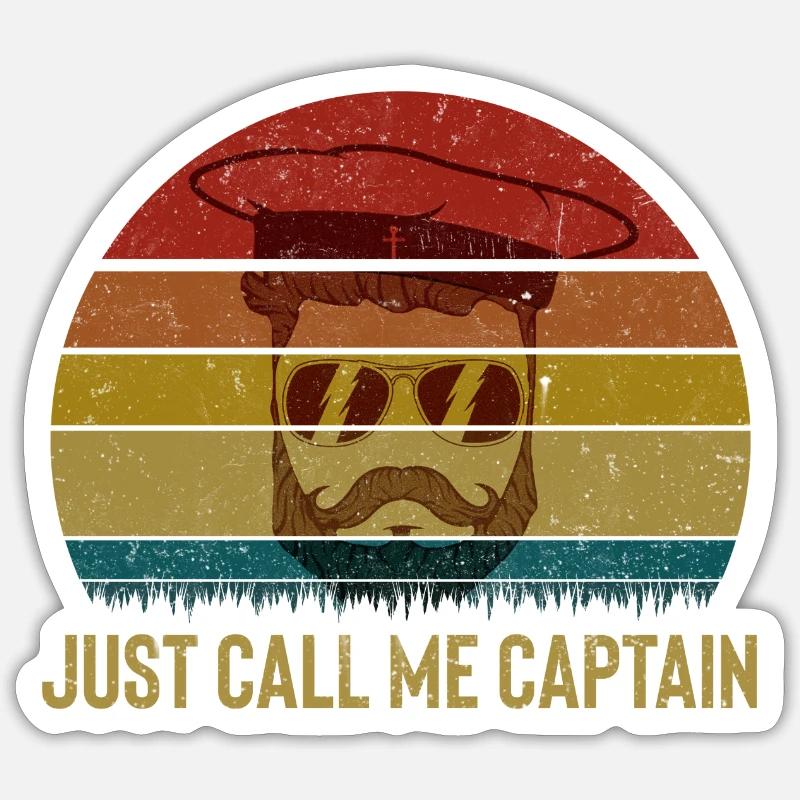 Call me captain! - Sticker size S (10 x 10 cm) - white matte