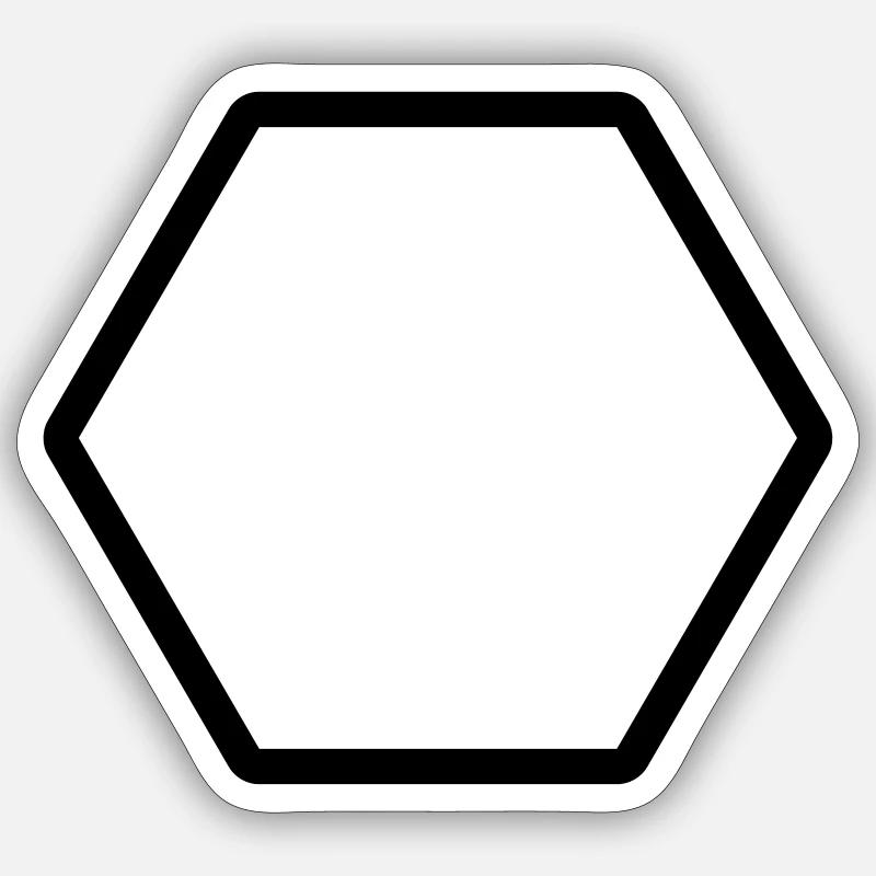 Hexagone - Sticker taille S (10 x 10 cm) - blanc mat