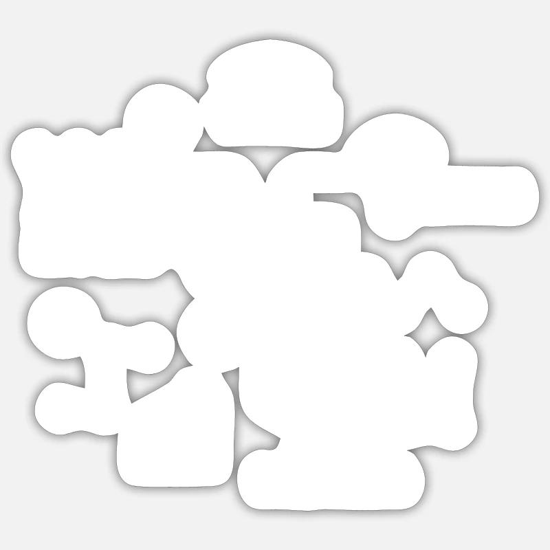 équipe - Sticker taille S (10 x 10 cm) - blanc mat